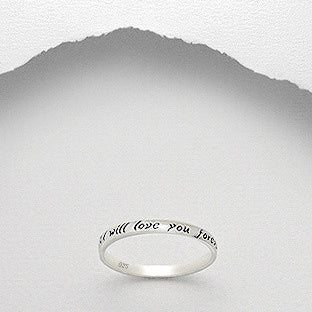 Sterling Silver " I Will Love You Forever" Ring - Layered Charm