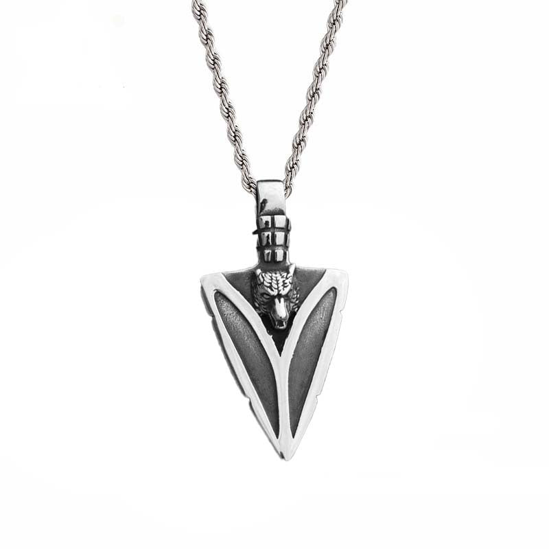 Wolf and Arrow Head Necklace