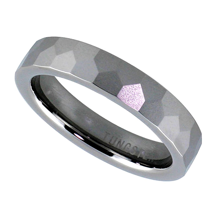 Domed Faceted Tungsten Ring