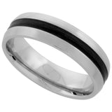 Stainless Steel Dome with Black inlay Ring 6mm