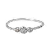 Three CZ Thin Ring