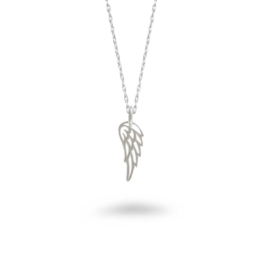 Tiny Outlined Angel Wing Necklace