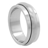 8mm Spinner Wedding Band Ring Domed Matte Center