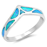 Blue Opal V Shape Ring