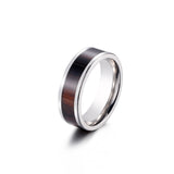 Stainless Steel Wood Inlay Ring