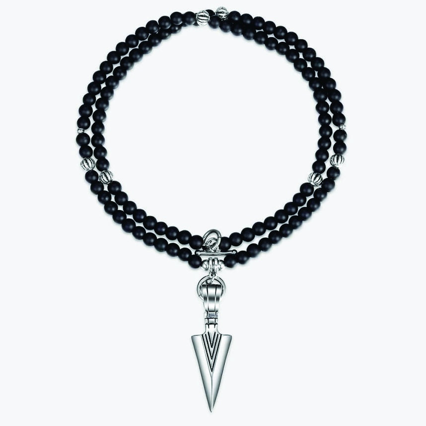 Arrow Onyx Bead Necklace