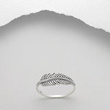 Oxidized feather Ring