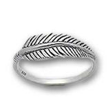 Oxidized feather Ring