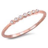 Bezel CZ with Rope Design Ring