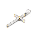 Twist Two-Tone Cross Necklace