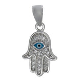 CZ Hamsa With Eye Necklace