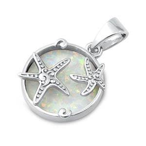 Opal Circle Starfish Necklace