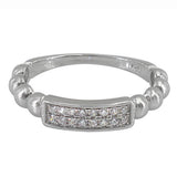 CZ Bar and Bead Style Ring