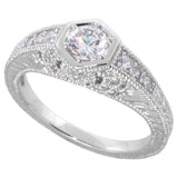 Hexagon CZ Ring