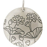 Lotus Print Circle Necklace
