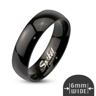 Black Polished Dome Ring
