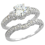 1.25 ct CZ Wedding Ring Set