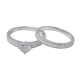 Engagement Set Solitaire with CZ Bands