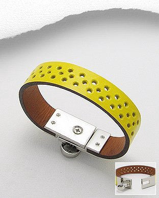 Hole Pattern Leather Bracelet