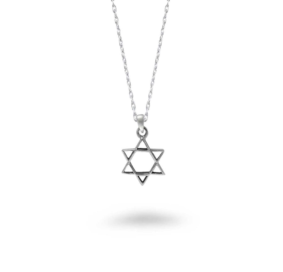 Smooth Thin Star of David Necklace