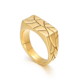 Cracked Rectangle Signet Ring