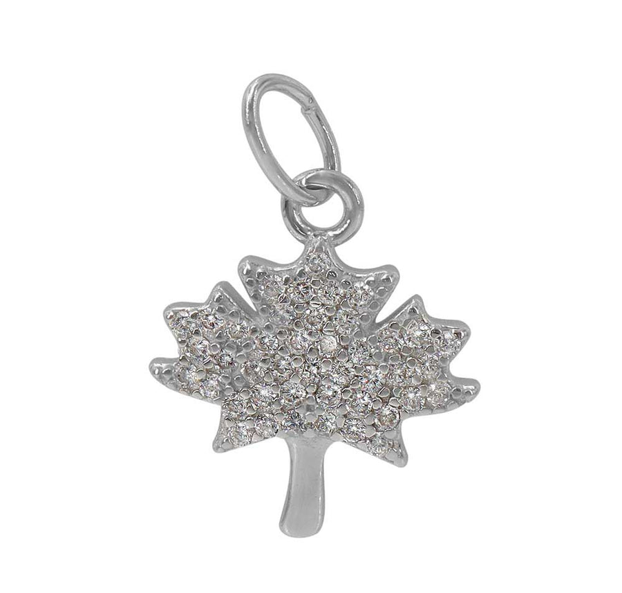 CZ Canada Maple Leaf Necklace