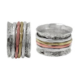 Hammered TriTone Meditation Ring