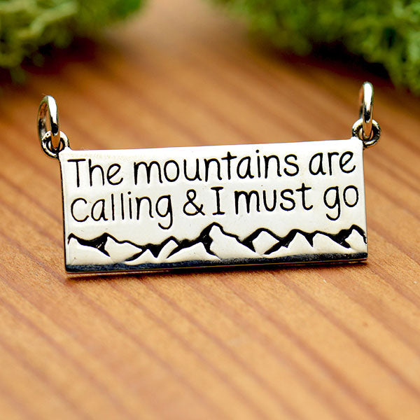 "The Mountains are Calling" Rectangle Necklace