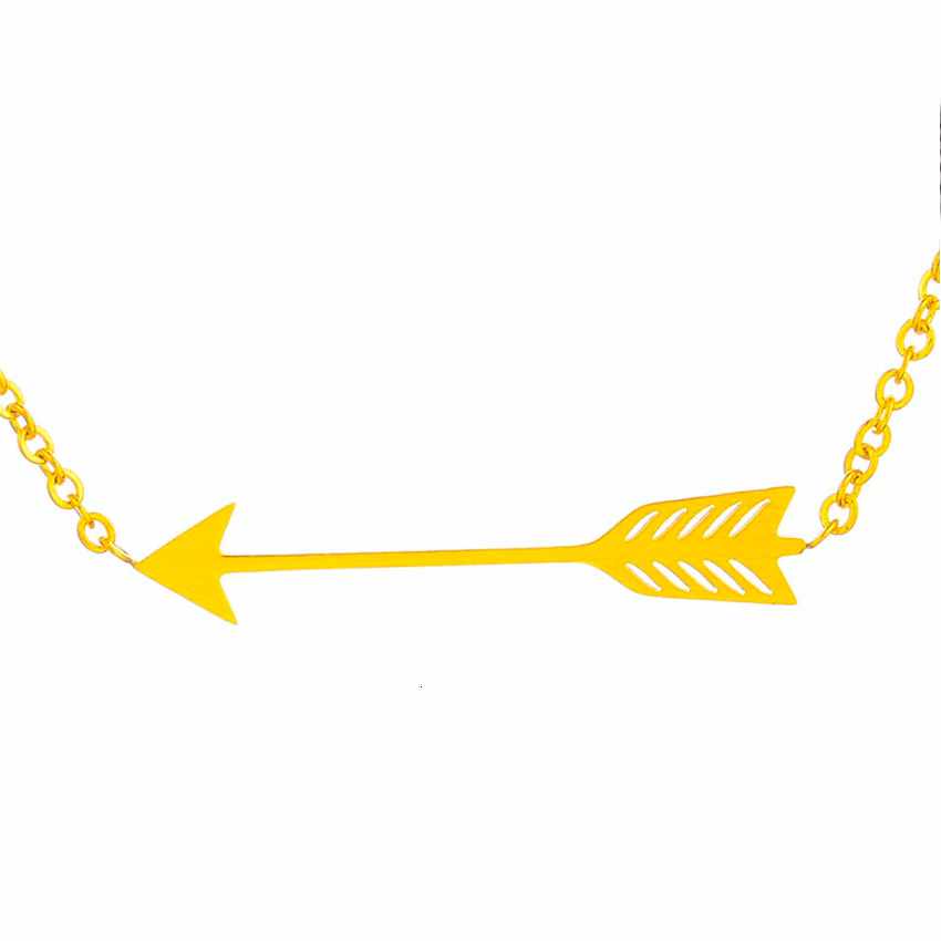 Stainless Steel Arrow Sideways Necklace
