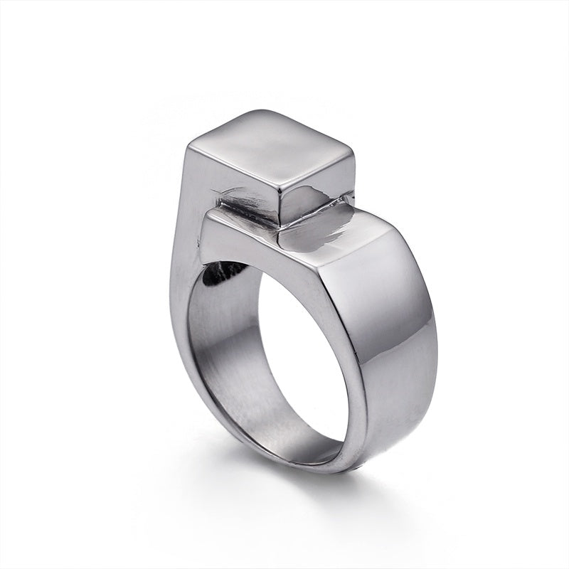 S.S. Abstract Square Signet Ring