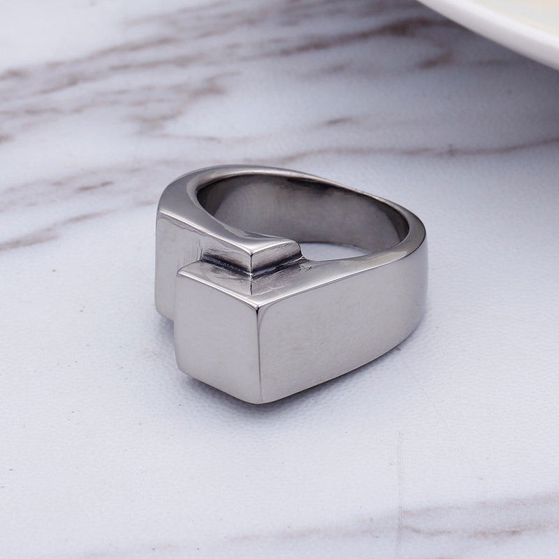 S.S. Abstract Square Signet Ring