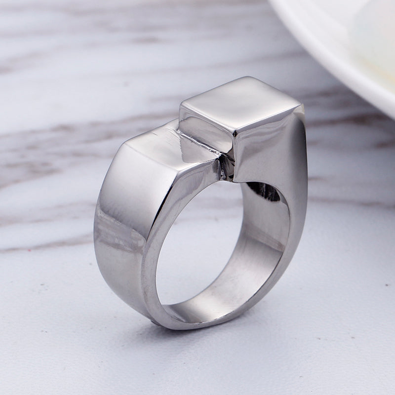 S.S. Abstract Square Signet Ring