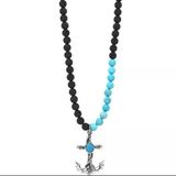 Semi-Precious Beaded Mens Necklace