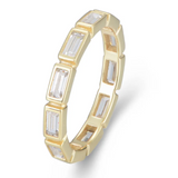 Bezel CZ Baguette Eternity Ring