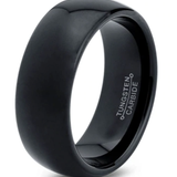 Black Polished Dome Tungsten Ring