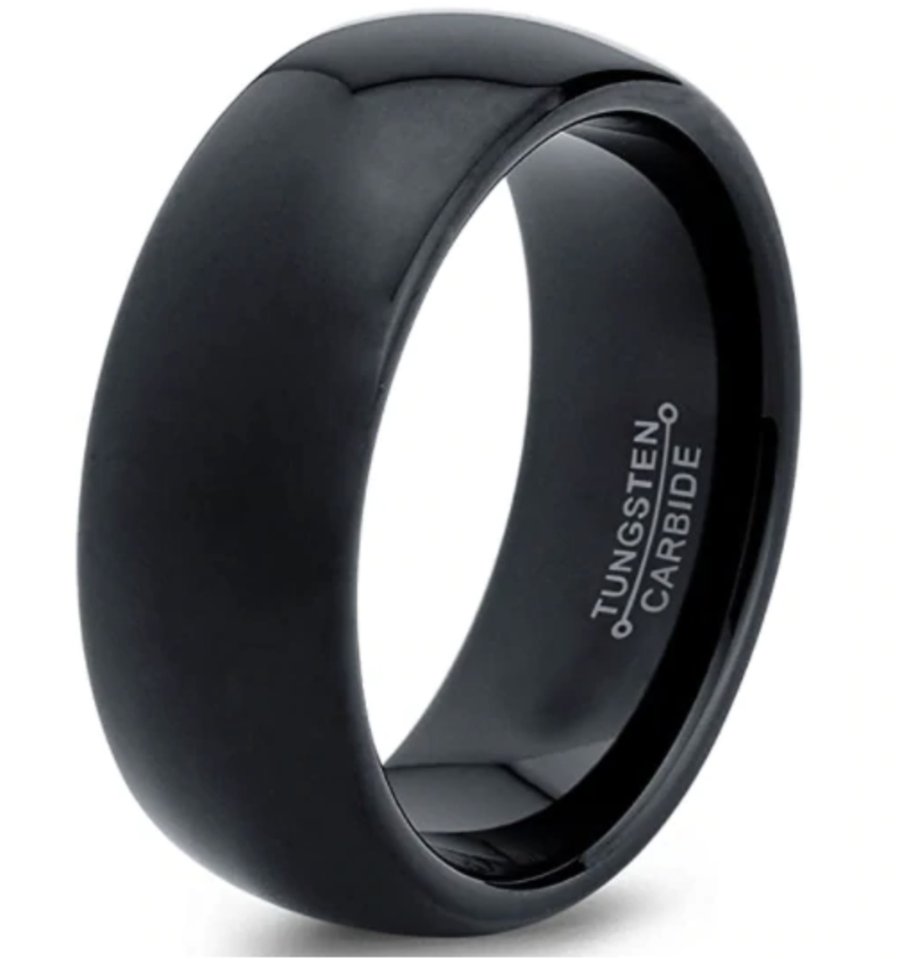 Black Polished Dome Tungsten Ring