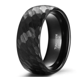 Black Diamond Design Tungsten Ring
