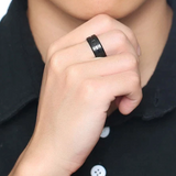 Black Stainless Steel CZ Ring