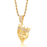 Bling Lion with Crown Necklace