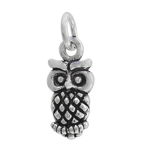 Oxidized Small Owl Necklace