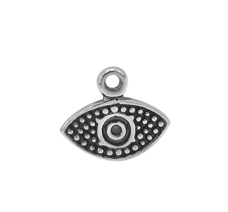 Dot Oxidized Evil Eye Necklace