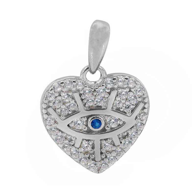 Heart Flair Evil Eye Necklace