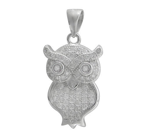 CZ Encrusted Owl Necklace