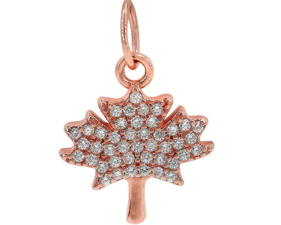 CZ Canada Maple Leaf Necklace