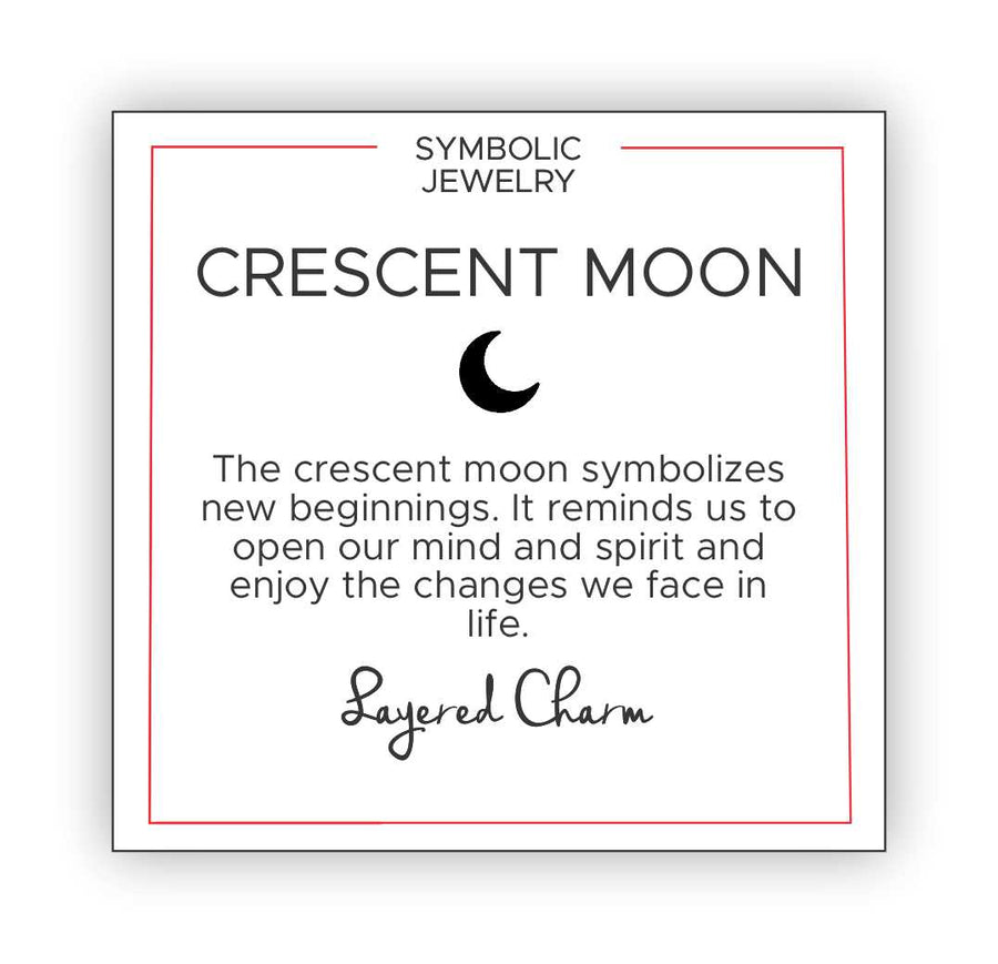 CZ Encrusted Crescent Moon Necklace