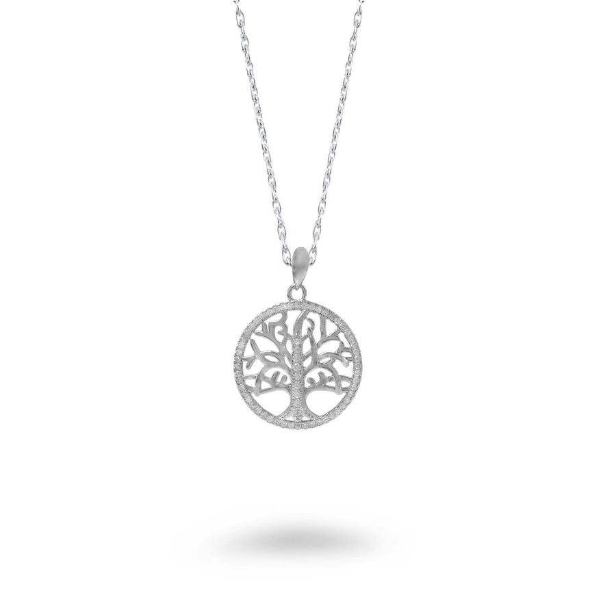 Trunk CZ Tree of Life Necklace