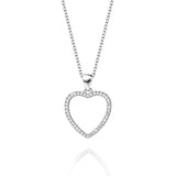 CZ Outline Heart Shape Necklace