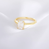 Baguette CZ Solitaire Ring