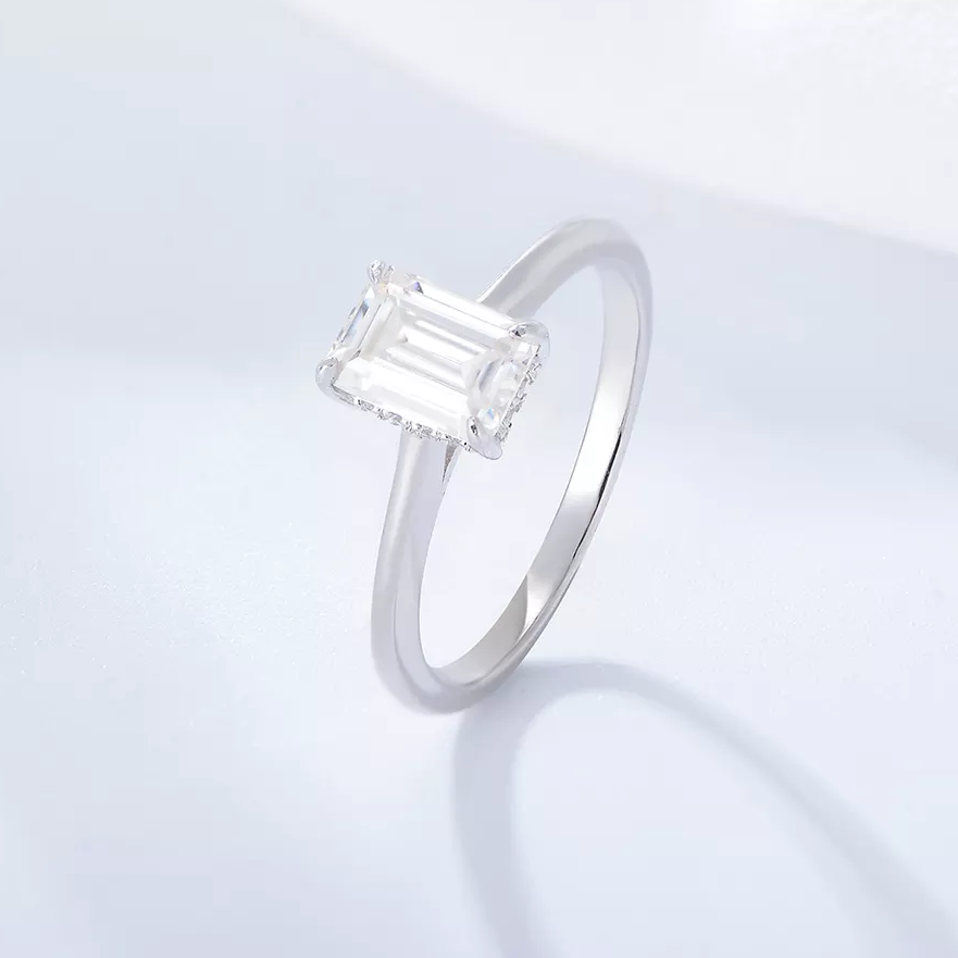 Baguette CZ Solitaire Ring