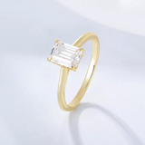 Baguette CZ Solitaire Ring